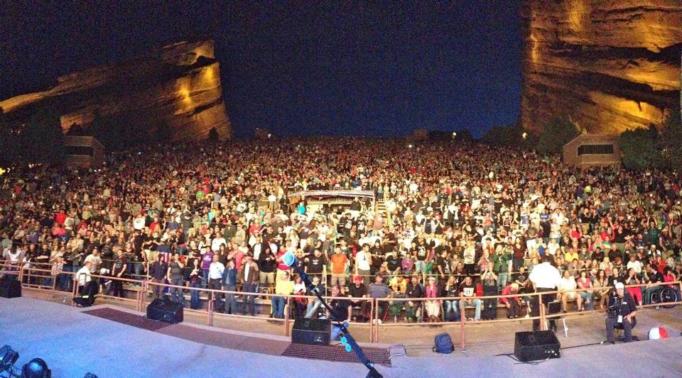 The 10,000-strong crowd at Red Rocks, Colorado. June 2014. Photo by Ian Cattell