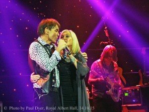Bobby, performing with Sir Cliff Richard and Olivia Newton-John at London's Royal Albert Hall.
